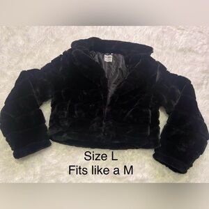 Black fluffy dress jacket